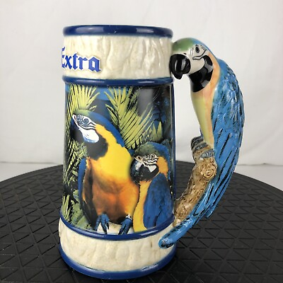 #ad CORONA EXTRA BLUE PARROTDISE COLLECTIBLE BEER STEIN. MEXICO $29.99