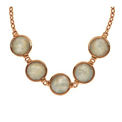 #ad QVC Honora Reversible Mother of Pearl Adjustable Bronze Necklace $265.00