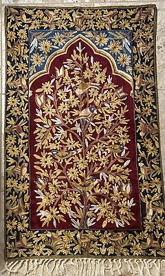#ad tree of life made in Kashmir India hand embroidery wall hanging 28 x 46 in $195.00
