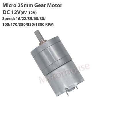 #ad DC 6V 9V 12V Micro Small 25mm Gearbox Gear Speed Reduction Motor Large Torque $6.95