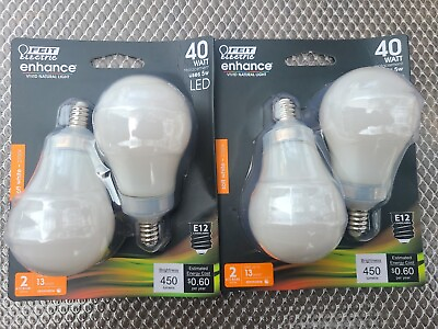 #ad 2 Pack Feit 40 Watt Equivalent A15 Candelabra Dimmable Bulb 2700k Soft White $13.98