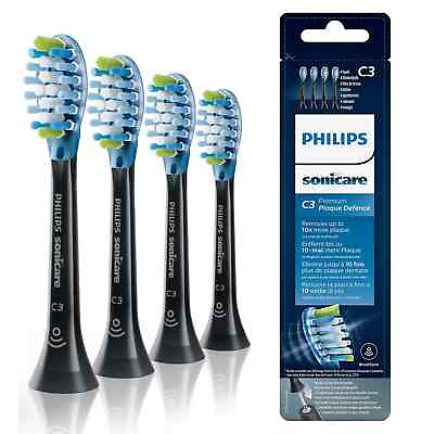 #ad New 4 Pack Genuine Philips C3 Premium Plaque Control Brush Heads Black $16.88