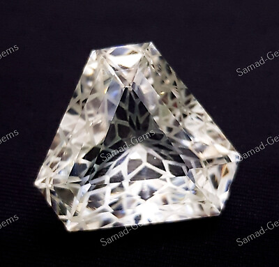 #ad 60 Ct Carat Lemon Quartz Gemstone Trillion Stone Carving Loose Gemstone $17.42