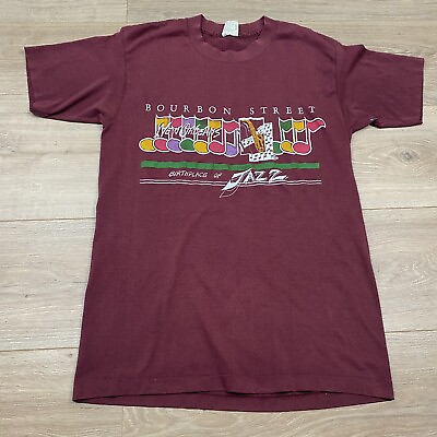 #ad Vintage Bourbon Street New Orleans Tshirt M Jazz Selec T USA Single Stitch $13.19