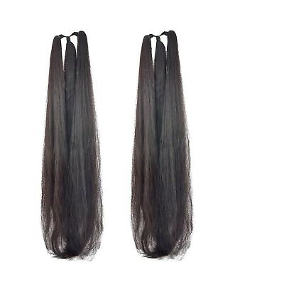 #ad Stylish Hair Nylon Black Hair Extension For Girl 30 Inches Set Of 2 Free Ship C $18.91