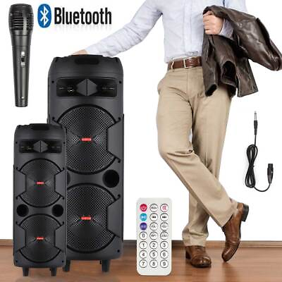#ad Loud Portable Bluetooth Speaker Dual Sub woofer Party Heavy Bass Sound System $75.99