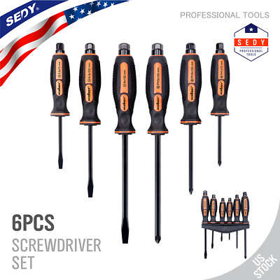 #ad 6 PC Hammer Head Screwdriver Commercial Grade Set Magnetic Tip Phillips Flat $17.99
