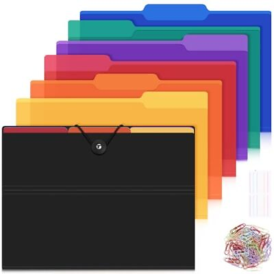 #ad File Folders A4 File Organizer with 6 Manilla Folders 1 3 Cut Tab Color File ... $21.21