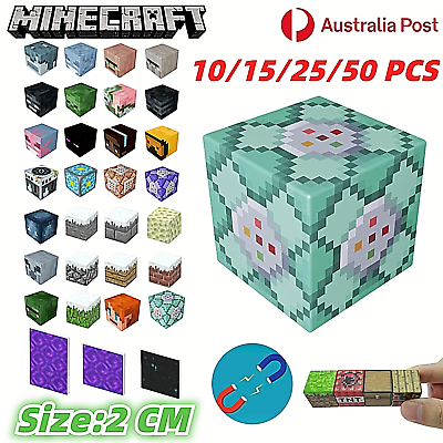 #ad 50PCS Minecraft Magnetic Building Blocks Square Magnet Kids Toy Educational Gift AU $23.99