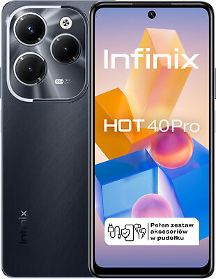 #ad INFINIX Hot 40 Pro 8 256GB 6.78quot; 120Hz Black X6837 Factory Unlocked $360.14