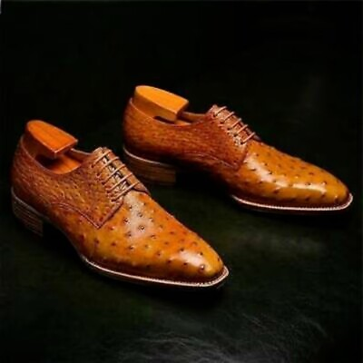 #ad Mens Handmade Tan Leather Laceup Dress Shoes Formal Casual Dress Shoes For Men $159.99