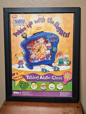 #ad Vintage Nickelodeon Rugrats Alarm Clock Promo Ad Print Poster Art 6.5 10in $14.99