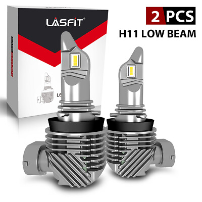 Lasfit H11 LED Headlight 6000K Low Beam Bulbs Conversion Kit Crystal White 2PCS $27.99