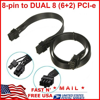 #ad 8 Pin to DUAL 8 62 PCI e PCIE GPU Cable for EVGA Silverstone Power Supply $9.95
