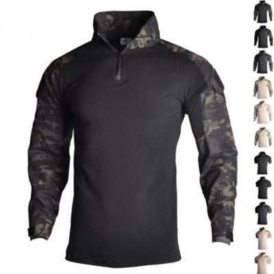 #ad Mens Tactical T Shirt Long Sleeve Tops Army Military Combat Casual Shirt Hiking $19.97
