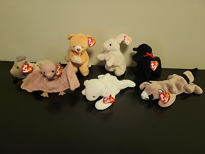 #ad Vtg Ty Beanie Baby Lot Of 7 TY ALL WITH TAGS Vintage $15.00