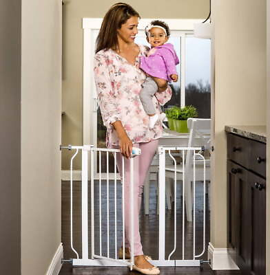 #ad Extra Wide Pet Dog Baby Safety Gate 29quot; 38.5quot; Walk Through Door Indoor Fence US $35.98