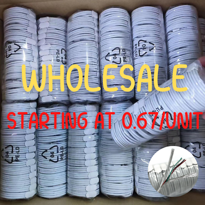#ad Wholesale Bulk Lot USB Cable 3Ft 6Ft For Apple iPhone XR X 8 7 Plus Charger Cord $405.33