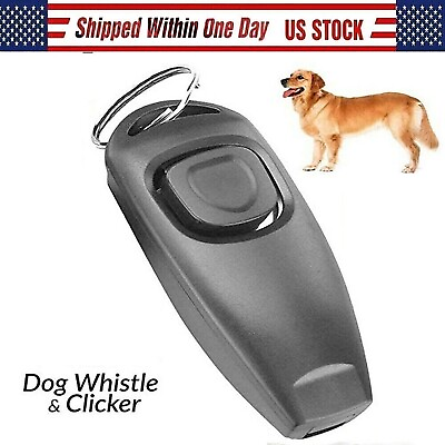 #ad Puppy Dog Training Whistle Clicker Stop Barking Pet Combo Obedience Train Skills $4.50