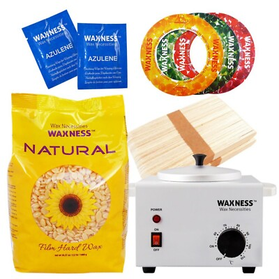 #ad Waxness Wax Necessities Natural Waxing Kit with 2.2 lb Wax Bag $64.31