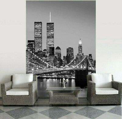 #ad BROOKLYN BRIDGE Wall Mural 72quot;x100quot; Removable Wallpaper Wamp;B New York Towers City $18.00