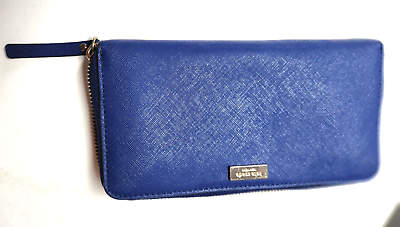 #ad Kate Spade 8 inch Wallet Morgan Zip Around Continental Wallet Blueberry $32.99