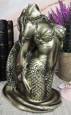 #ad Nautical Seductive Siren of The Seas Nude Mermaid Rising Out Of Waters Figurine $40.99