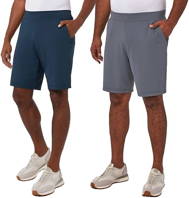 #ad 32° Degrees Cool Performance Active Short 2Pk Med Gray Blue Stretch Breathable $10.00