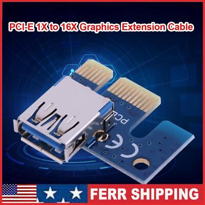 #ad PCI Express 1X to USB 3.0 Female Adapter for PCIe Riser Bitcoin BTC Mining Blue $5.99