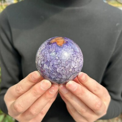 #ad 0.7LB 2.4quot; Dyed Purple Agate Sphere Crystal Ball Reiki Healing Gemstone Decor $32.00
