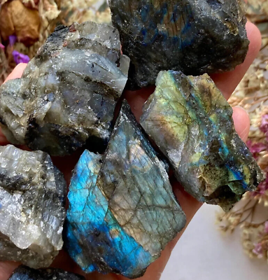 #ad Natural Raw Rough Labradorite Large Rocks Reiki Mineral Specimens Collection DIY $7.85