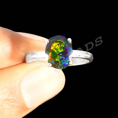 #ad Ethiopian Opal Ring Natural Sterling Silver Statement Ring Gift For Her RG 678 $20.00