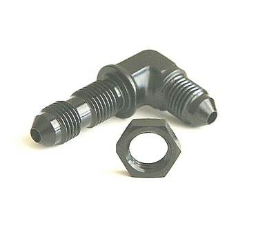 #ad 90 Degree 4 AN Flare Bulkhead Adapter Fitting with nut $13.99