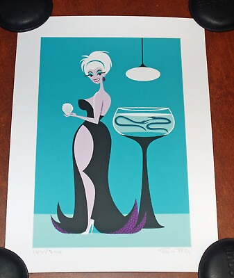 #ad Josh Agle Shag Clam Digger Serigraph Art Print Poster S # 200 The Little Mermaid $495.00