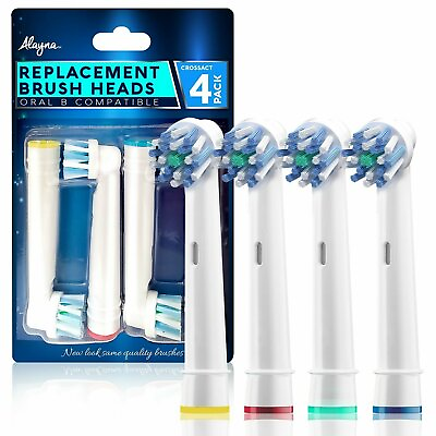 #ad Alayna Replacement Toothbrush Heads Compatible with Oral B Crossaction 4 Pack $8.99