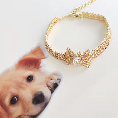#ad Dog Collar Shiny Wear resistant Fashion Dog Rhinestone Necklace Loop Easy using $9.41