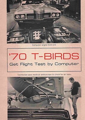 #ad 70 T Birds Flight Test Ford Car Vintage Ford 1970#x27;S Print Ad 4quot;X6quot; $6.24
