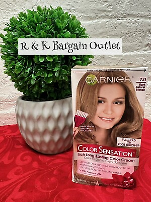 #ad Garnier Color Sensation Full Head Or Root 7.0 Dark Natural Blonde Hair Color Dye $12.32