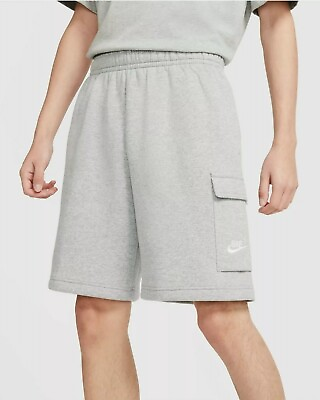 #ad Nike Men Sportswear Club Cargo Shorts Dark Grey Heather White CZ9956 063 Small $39.99