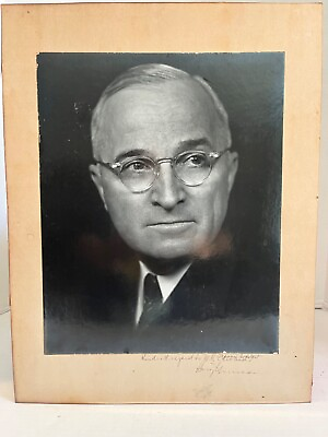 #ad President Harry Truman hand signed and inscribed Presidential photo 18 X 14 $374.99