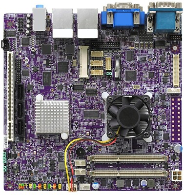 #ad Intel Atom 1.8GHz DVI DSUB PCI Mini PCIE CF 3x SATA LAN 12V Mini ITX Motherboard $46.99