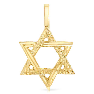 #ad 14K Gold Star of David Lucky Charm Pendant for Chain or Necklace $72.00