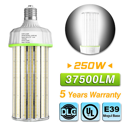 #ad 250W LED Corn Light Bulb 5000K 37500lm E39 Base Replace 1200W Metal Halide HID $96.90