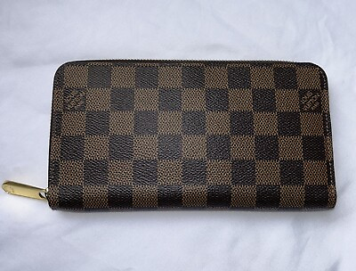 #ad Louis Vuitton Damier Canvas Brown Leather Zippy Wallet $450.00