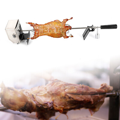 #ad Electric Motor Rotisserie Grill BBQ Kit Spit Rod Stainless Steel Camping 5KG $50.87