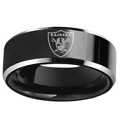 #ad Oakland Raider Team Stainless Steel Mens Band Rings Gift Size 6 13 $4.99