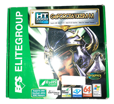 #ad ECS HT2000 GeForce 6100SM M V1.0 1.0A Motherboard with AM2 CPU socket with CPU $105.00