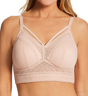 #ad PARFAIT Cameo Rose Mia Dot Wire Free Padded Mesh Bralette 38C NWOT $27.55