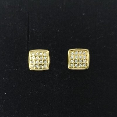 #ad Earrings Gold 18k 750 Mls. Square With Circonitas. Ref 56660 $156.60