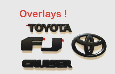 #ad Rear Door Logo Overlay Badge Emblem For Toyota FJ Cruiser 2007 2015 Matte Black $70.25